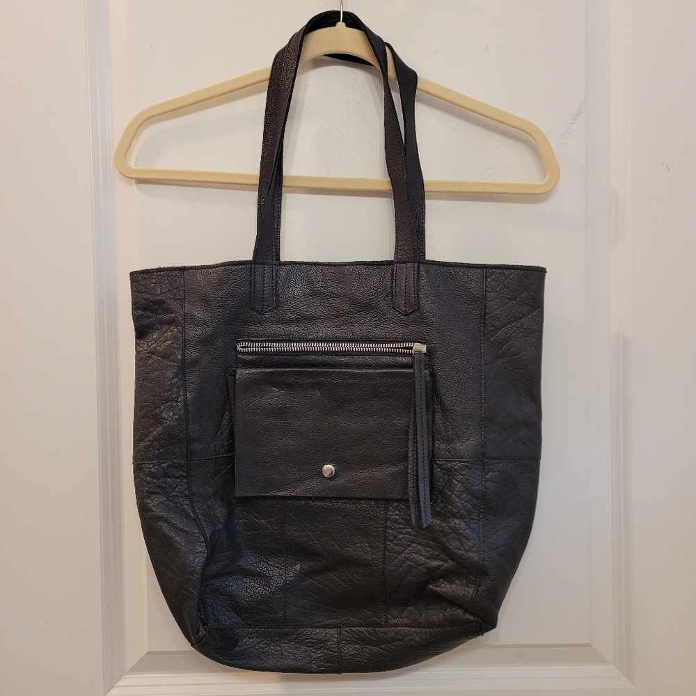 Day And Mood Black Leather Tote Bag HEATHER TOTE NWOT